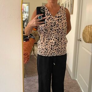 Nine West Pink Pattern Sleeveless Top